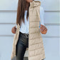 Gilet long zippé pour femmes