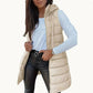 Gilet long zippé pour femmes