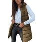 Gilet long zippé pour femmes