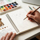 Cahier d'exercices d'aquarelle pour débutants avec 16 couleurs de peinture