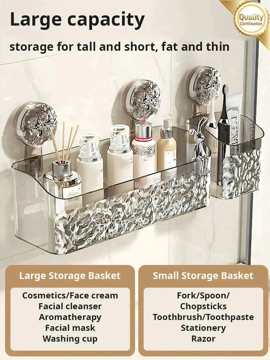 ⏳Spécial à durée limitée⏰Étagère à ventouses style luxe léger avec motif glacier🛁