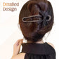 Barrette à cheveux élégante et scintillante avec nœud noir pour chignons