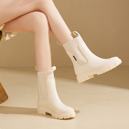 🔥 50 % de réduction ✨Bottes Mi-mollet Imperméables et Antidérapantes à Semelles Épaisses
