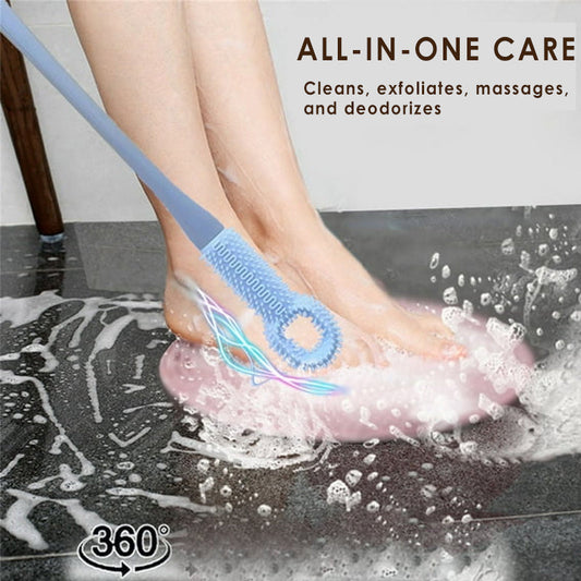 Brosse à long manche pour nettoyer les orteils et les pieds