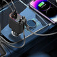 Chargeur de voiture avec éclairage ambiant violet 120 W et câble rétractable