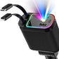 Chargeur de voiture avec éclairage ambiant violet 120 W et câble rétractable