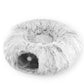 Lit tunnel rond souple pliable 2 en 1 pour chat d'intérieur
