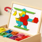 Jeu de puzzle magnétique en bois avec motifs