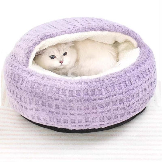 Lit douillet pour chat avec capuche