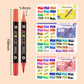 Kit de marqueurs aquarelle double couleur à double pointe