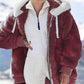 🧥 60% DE RÉDUCTION! ✨ Veste à Capuche en Polaire - Doublure Intérieure en Sherpa Chaud avec Poche Cachée pour Affronter l'Hiver ❄️🎁