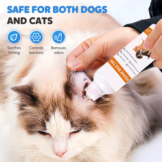✨Nettoyant pour Oreilles pour Animaux – Formule Douce à l'Aloe Vera, Prévient Infections & Odeurs 🌿👂