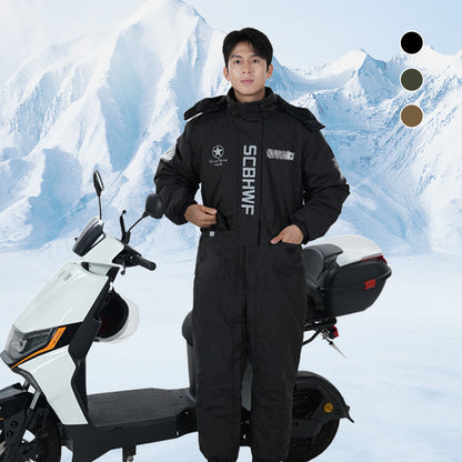 🔥 50% DE RÉDUCTION ! ✨ Combinaison Moto Hiver Épaisse - Tissu Oxford Imperméable, Taille Réglable, Protection contre le Vent et le Froid 🚴❄️