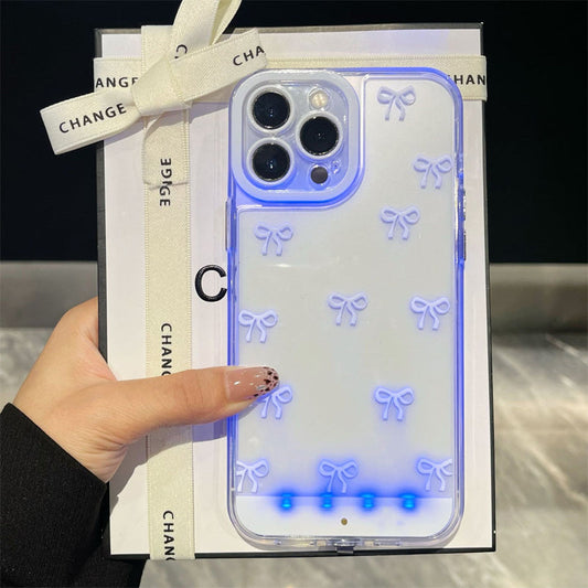 📱Coque de téléphone LED best-seller : notifications d’appel lumineuses, antichoc, design nœud papillon, découpes précises, TPU souple, pour iPhone