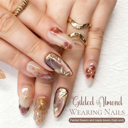 30 PCS Handcrafted Almond Press-On Nails Set