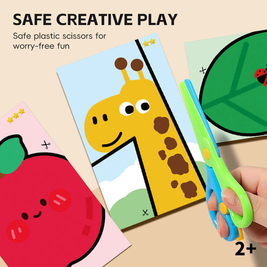 62PCS Fun Paper-Cut Set with Child-Safe Scissors