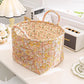 🌸 Panier de rangement portable en tissu floral : élégance vintage et praticité combinées ! 🌟