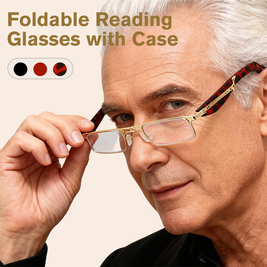 Lunettes de lecture pliables anti-lumière bleue avec étui