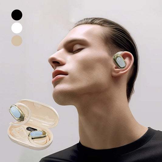 Casque sans fil à oreillettes ouvertes avec écran LED