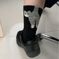 2 paires de chaussettes amusantes avec motif chat pour hommes et femmes