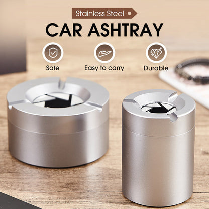 ✨✨Cendrier à fermeture rotative à 360° en acier inoxydable - Maintenant en vente🚬🚬 Anti-odeurs et avec porte-cigarettes pour la voiture et la maison