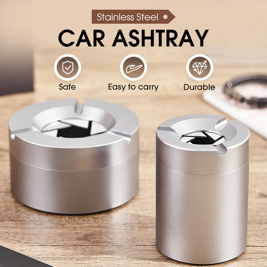 ✨✨Cendrier à fermeture rotative à 360° en acier inoxydable - Maintenant en vente🚬🚬 Anti-odeurs et avec porte-cigarettes pour la voiture et la maison