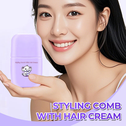 Peigne de coiffage avec crème capillaire