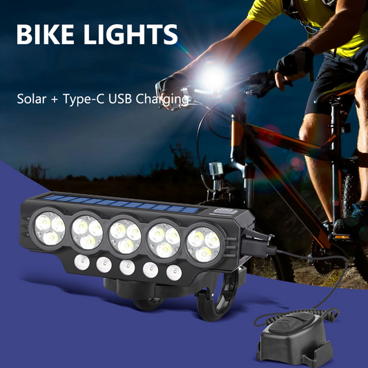 📢📢50 % de réduction !!!⏰Lampe solaire et rechargeable par USB pour vélo