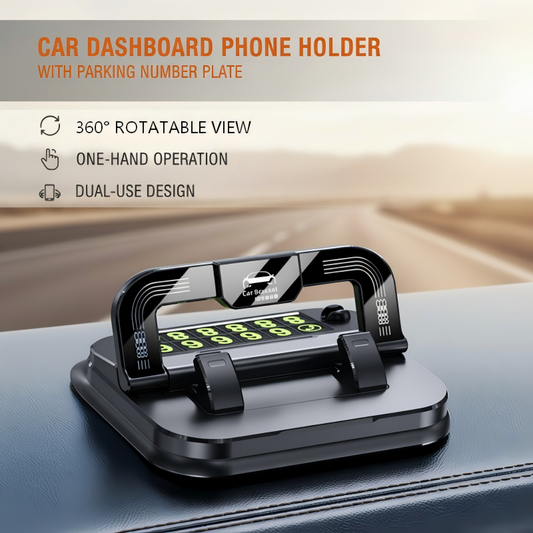 Support pour téléphone portable pour tableau de bord de voiture avec numéro de stationnement