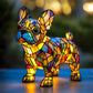 📢📢50% DE RÉDUCTION ! ❄️ Ambiance Hiver : Lampe LED Tableau Chien Color-Blocking - Lumière Douce & Déco Design