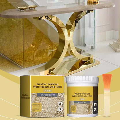 Peinture dorée résistante aux intempéries à base d'eau