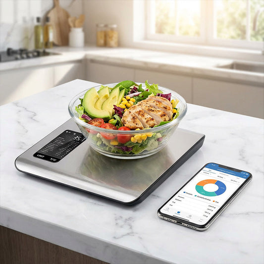 ⚖️📊 Balance de cuisine numérique – mesure 19 valeurs nutritionnelles et calories via une application, 5 kg en acier inoxydable 🥗✅ pour une alimentation saine et une perte de poids