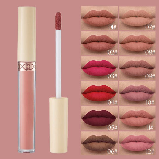 Rouge à lèvres liquide mat et velouté 12 couleurs