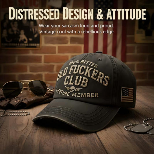 ⏳Spécial à durée limitée⏰Casquette vintage brodée Old Fuckers Club🧢