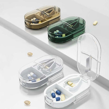2-in-1 Pill Cutter and Portable Storage Organizer