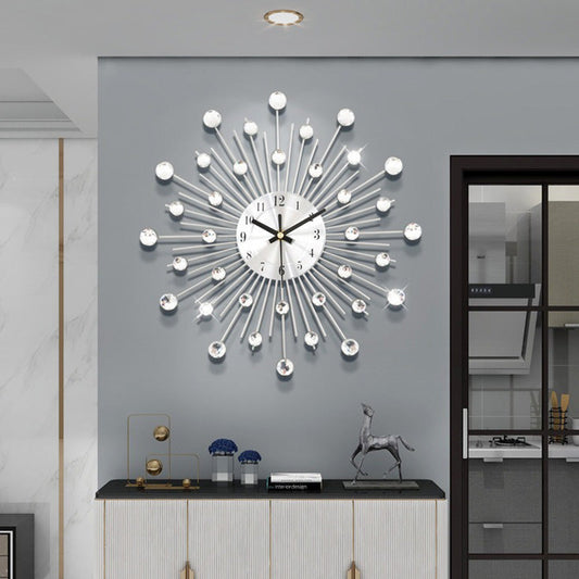 ✨60 % DE RÉDUCTION🕰️ Horloge murale créative en strass – Silencieuse, minimaliste et luxueuse pour le salon, la salle à manger et l'entrée ! 💎🏡