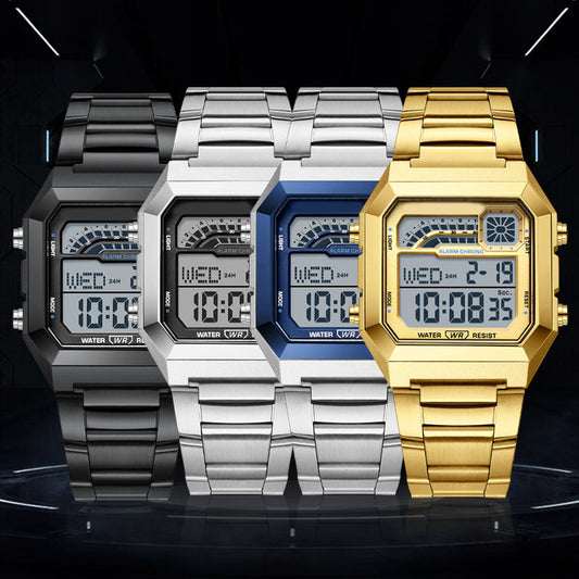 ⌚ 50 % DE RÉDUCTION ! ⏱️ Montre numérique unisexe avec écran carré – affichage lumineux, étanche jusqu'à 50 mètres et bracelet léger et résistant 🌙