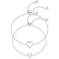 Ensemble de 2 bracelets assortis avec breloques en forme de cœur