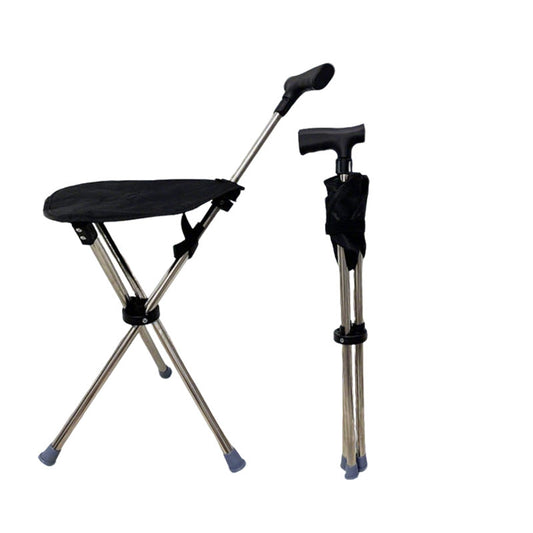 🦯Canne pliable 2 en 1 avec chaise🌟 La liberté de marcher, de se reposer et d'explorer en toute simplicité !