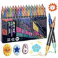 🎨Marqueurs pinceaux à effet pailleté🥇✨ : Créez des œuvres scintillantes en toute fluidité 🥳 (🌈24 à 96 couleurs | Écriture fluide sans bouchons | Ne traverse pas le papier📝)