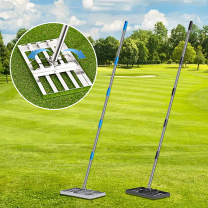 ⛳🌱 Niveleuse à gazon & Râteau de jardin en acier inoxydable – Niveleur de précision pour golfs, pelouses et surfaces sablonneuses