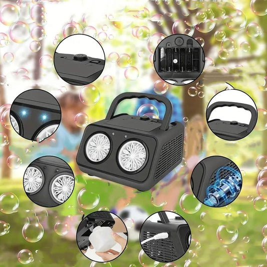 💎 -50% MACHINE À BULLES PORTABLE ! 💎 26 Trous, 2000+ Bulles/Min & Lumières Magiques pour Fêtes