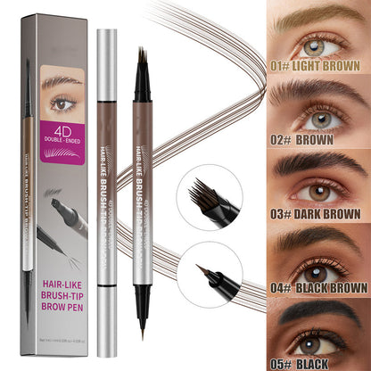 🔥50 % de réduction jusqu'à épuisement des stocks !🎉Crayon à sourcils liquide 2-en-1 résistant à l'eau