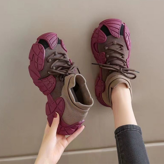 Chaussures de marche décontractées en tricot à enfile