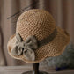 👒🌞 PROMO -60% ! Chapeau de Soleil Tressé avec Nœud – Large Bord, Ajustable & Pliable pour Voyage (Kaki/Beige)
