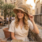 👒🌞 PROMO -60% ! Chapeau de Soleil Tressé avec Nœud – Large Bord, Ajustable & Pliable pour Voyage (Kaki/Beige)