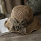 👒🌞 PROMO -60% ! Chapeau de Soleil Tressé avec Nœud – Large Bord, Ajustable & Pliable pour Voyage (Kaki/Beige)