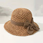 👒🌞 PROMO -60% ! Chapeau de Soleil Tressé avec Nœud – Large Bord, Ajustable & Pliable pour Voyage (Kaki/Beige)