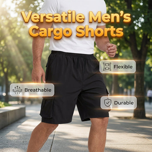 Short cargo décontracté pour homme à taille élastiquée