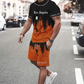 👕 50 % DE RÉDUCTION EN CE MOMENT ! 🔥 Ensemble t-shirt et short à imprimé graphique pour homme – Tissu doux, design audacieux, idéal pour les journées d'été ☀️